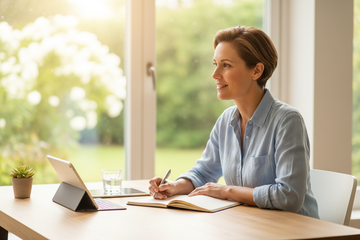 Person experiencing mental clarity and focus